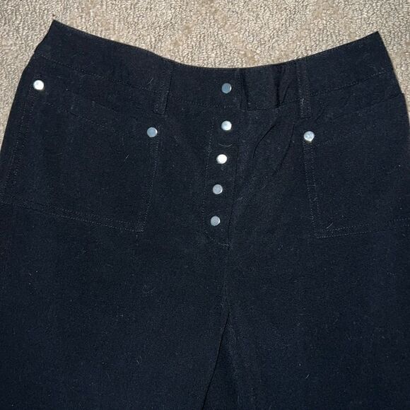 Larry Levine stretch petites Black button fly Dress Pants Size 6 Petite - Picture 2 of 10